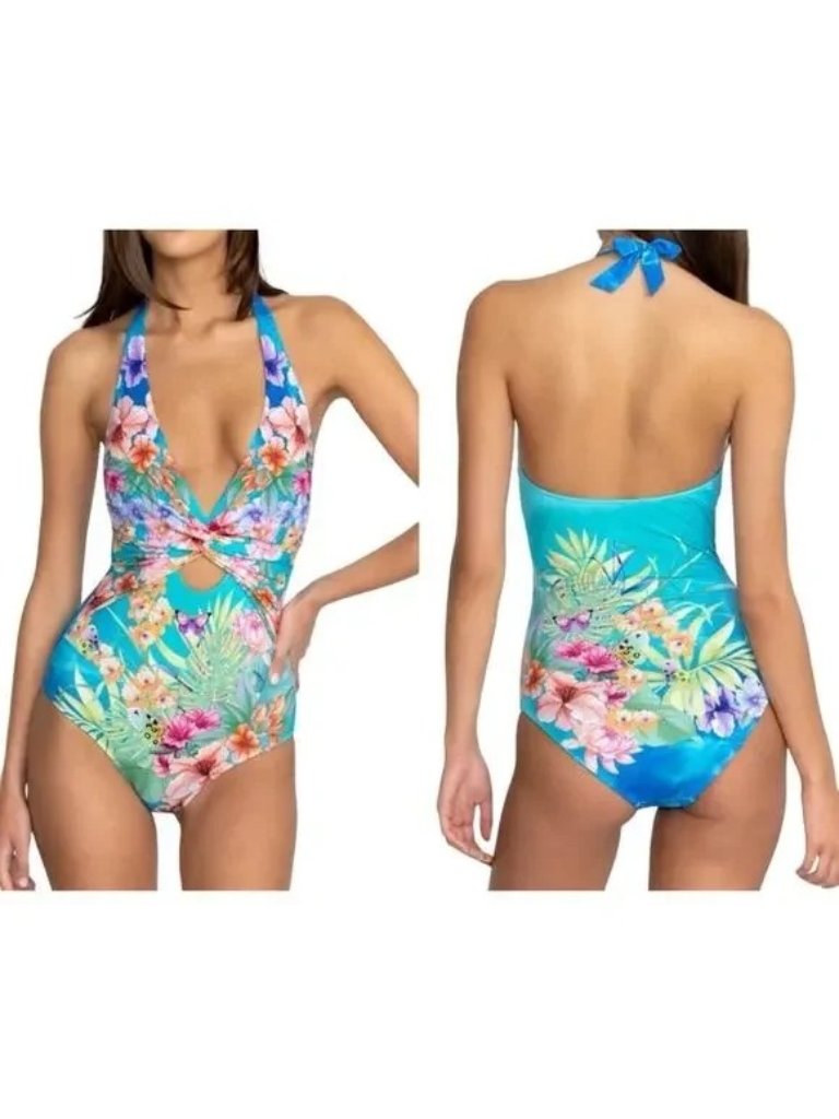Johnny Was One Piece Swimsuit Tie Dye Twist Keyhole Size Xxl 2xl Nwt